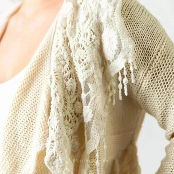 Double Zero Crochet Tassel Knit Lace Sweater Cardigan - Picture 8 of 9